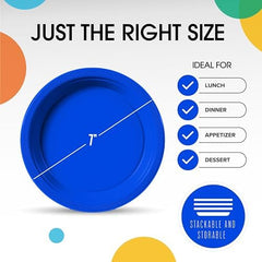 7 in. Dark Blue Plastic Plates | 50 Count