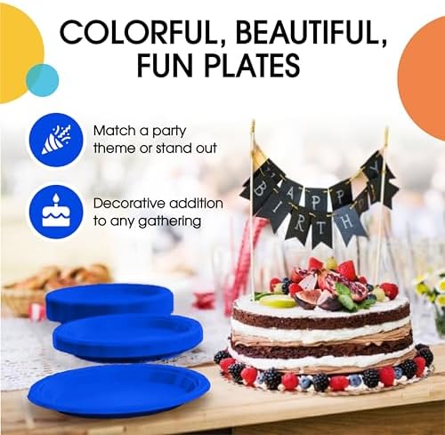 7 in. Dark Blue Plastic Plates | 50 Count