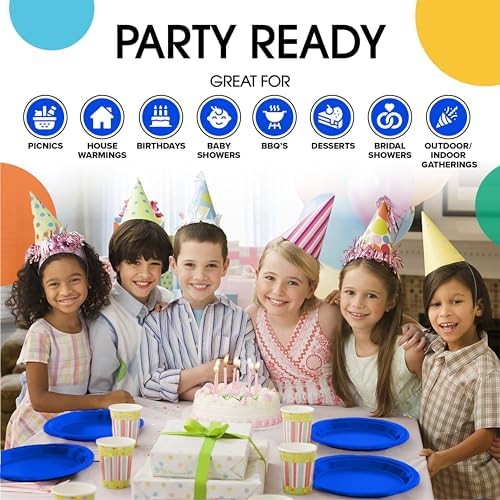 7 in. Dark Blue Plastic Plates | 50 Count