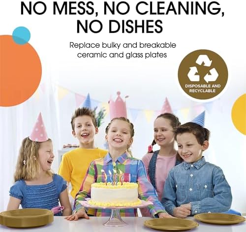 7 in. Gold Plastic Plates | 50 Count