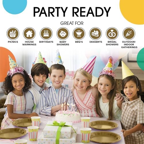 7 in. Gold Plastic Plates | 50 Count