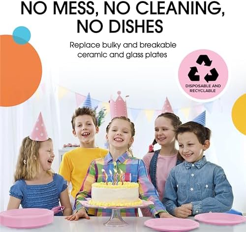 7 in. Pink Plastic Plates | 50 Count
