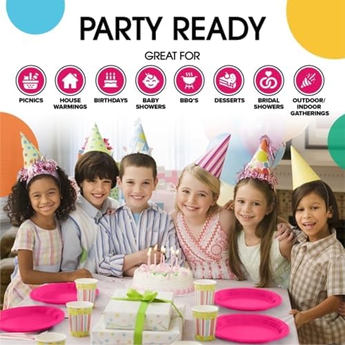 9 in. Cerise Plastic Plates | 50 Count