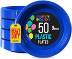 9 in. Dark Blue Plastic Plates | 50 Count