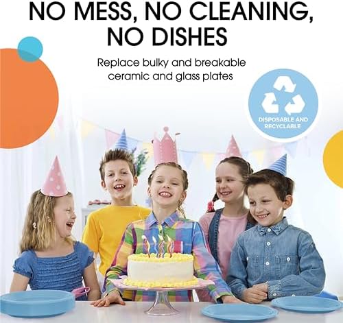 9 in. Light Blue Plastic Plates | 50 Count