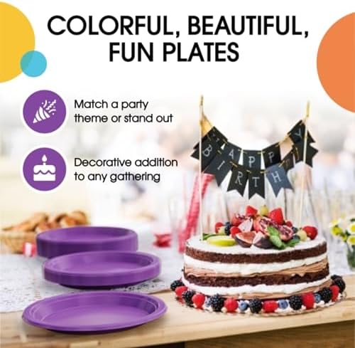 9 in. Purple Plastic Plates | 50 Count