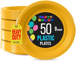 9 in. Yellow Plastic Plates | 50 Count