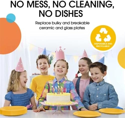 9 in. Yellow Plastic Plates | 50 Count