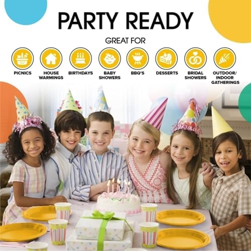 9 in. Yellow Plastic Plates | 50 Count
