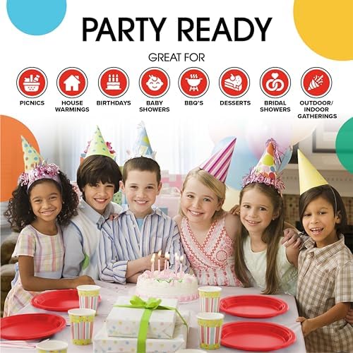 7 in. Red Plastic Plates | 50 Count