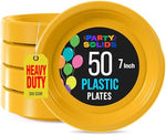 7 in. Yellow Plastic Plates | 50 Count