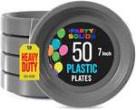 7 in. Silver Plastic Plates | 50 Count