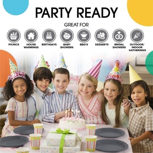 9 in. Silver Plastic Plates | 50 Count