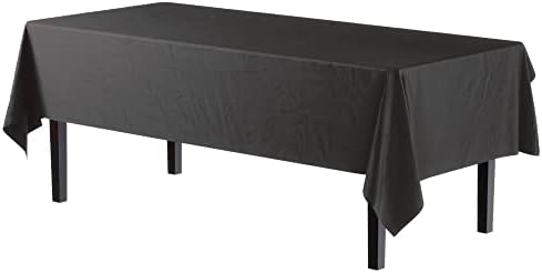 Black Plastic Table Covers | 12 Pack | 54 in. x 108 in.