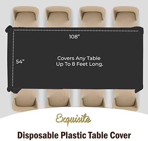 Black Plastic Table Covers | 12 Pack | 54 in. x 108 in.