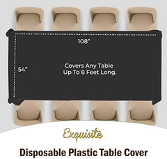 Black Plastic Table Covers | 12 Pack | 54 in. x 108 in.