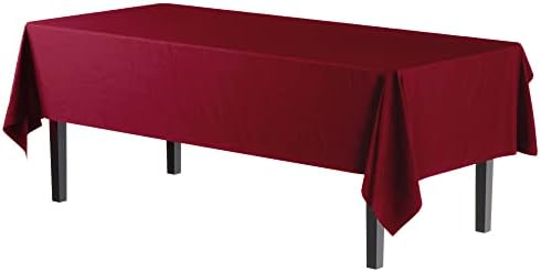 Burgundy Plastic Table Covers | 12 Pack | 54 in. x 108 in.