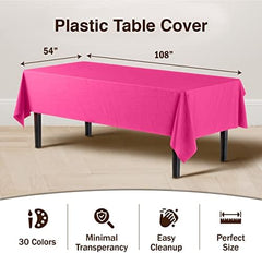 Cerise Plastic Table Covers | 12 Pack | 54 in. x 108 in.