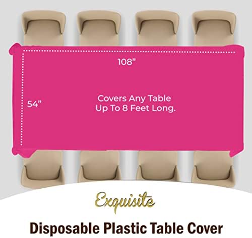 Cerise Plastic Table Covers | 12 Pack | 54 in. x 108 in.