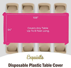 Cerise Plastic Table Covers | 12 Pack | 54 in. x 108 in.