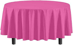 Cerise Round Plastic Table Covers | 12 Pack | 84 in.