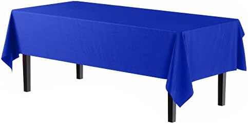 Dark Blue Plastic Table Covers | 12 Pack | 54 in. x 108 in.