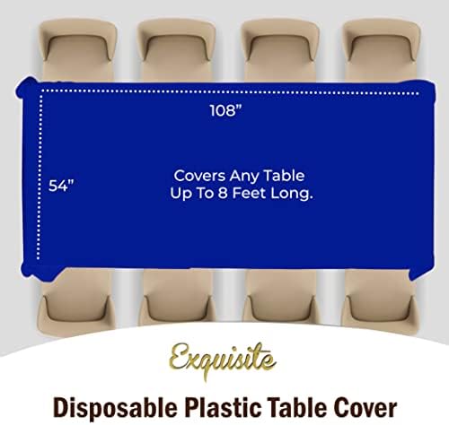 Dark Blue Plastic Table Covers | 12 Pack | 54 in. x 108 in.