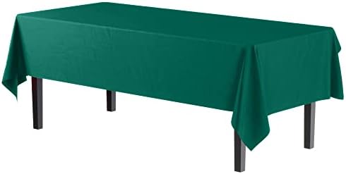 Dark Green Plastic Table Covers | 12 Pack | 54 in. x 108 in.