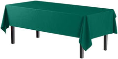 Dark Green Plastic Table Covers | 12 Pack | 54 in. x 108 in.