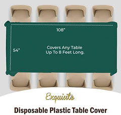 Dark Green Plastic Table Covers | 12 Pack | 54 in. x 108 in.