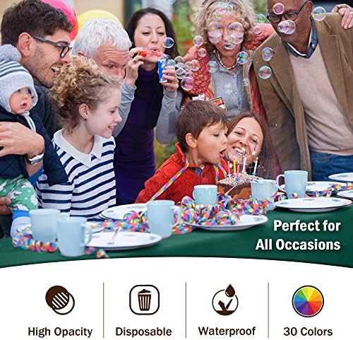 Dark Green Plastic Table Covers | 12 Pack | 54 in. x 108 in.