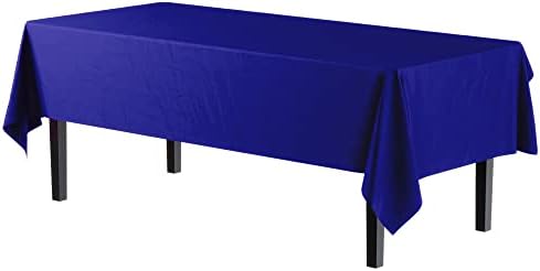 Navy Blue Plastic Table Covers | 12 Pack | 54 in. x 108 in.