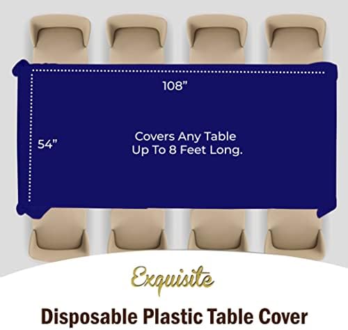 Navy Blue Plastic Table Covers | 12 Pack | 54 in. x 108 in.