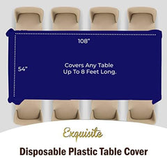Navy Blue Plastic Table Covers | 12 Pack | 54 in. x 108 in.