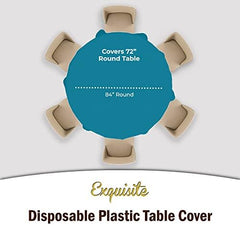 Round Turquoise Plastic Table Covers | 12 Pack | 84 in.