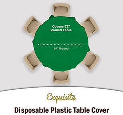 Round Emerald Green Plastic Table Covers | 12 Pack | 84 in.