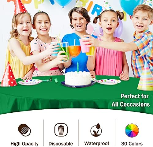 Round Emerald Green Plastic Table Covers | 12 Pack | 84 in.