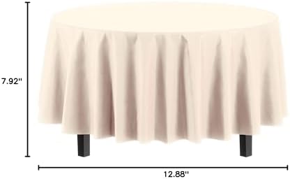 Round Ivory Plastic Table Covers | 12 Pack | 84 in.