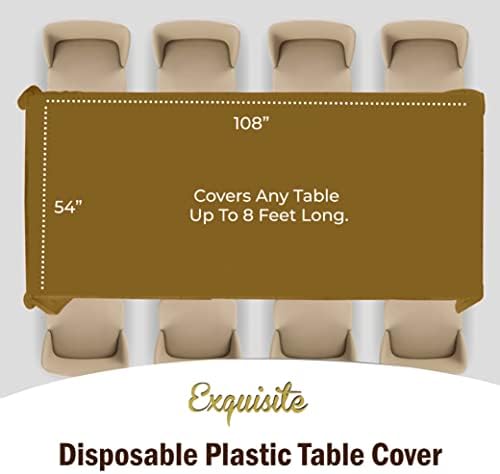 Gold Plastic Table Covers | 12 Pack | 54 in. x 108 in.