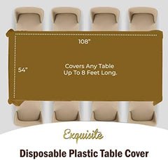 Gold Plastic Table Covers | 12 Pack | 54 in. x 108 in.