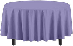 Round Lavender Plastic Table Covers | 12 Pack | 84 in.