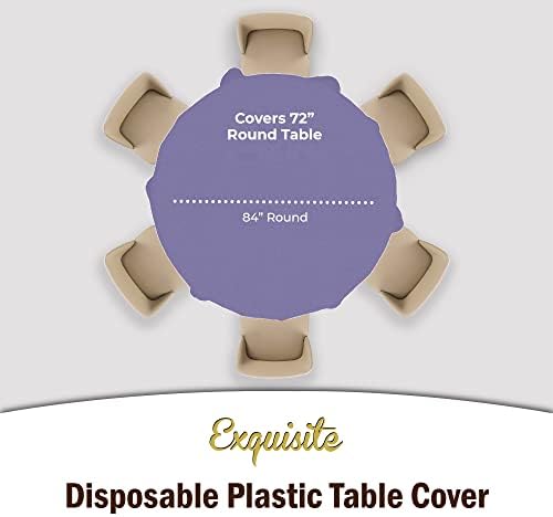 Round Lavender Plastic Table Covers | 12 Pack | 84 in.