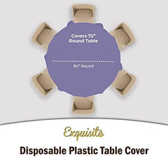 Round Lavender Plastic Table Covers | 12 Pack | 84 in.