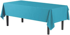 Turquoise Plastic Table Covers | 12 Pack | 54 in. x 108 in.