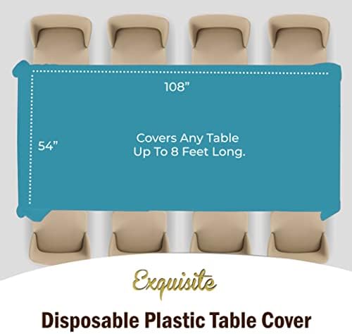 Turquoise Plastic Table Covers | 12 Pack | 54 in. x 108 in.