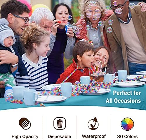 Turquoise Plastic Table Covers | 12 Pack | 54 in. x 108 in.