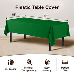 Emerald Green Plastic Table Covers | 12 Pack | 54 in. x 108 in.
