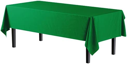 Emerald Green Plastic Table Covers | 12 Pack | 54 in. x 108 in.