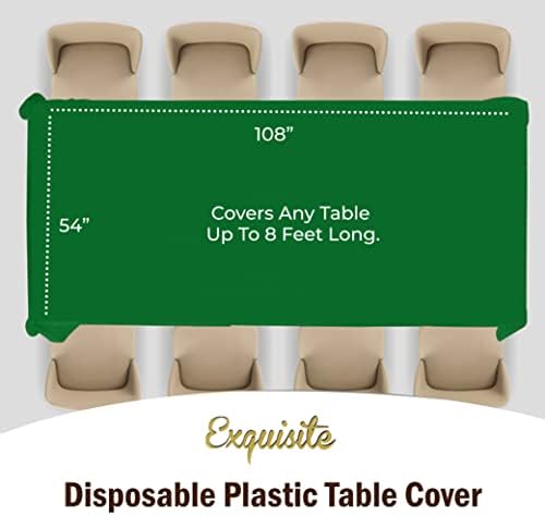 Emerald Green Plastic Table Covers | 12 Pack | 54 in. x 108 in.