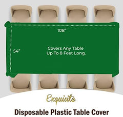 Emerald Green Plastic Table Covers | 12 Pack | 54 in. x 108 in.